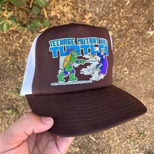 Vintage 1989 Teenage Mutant Ninja Turtles Brown Trucker Hat